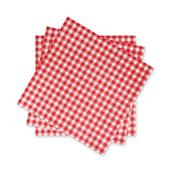Servilletas desechables de papel a cuadros rojos y blancos de Gatherfun (paquete de 50)