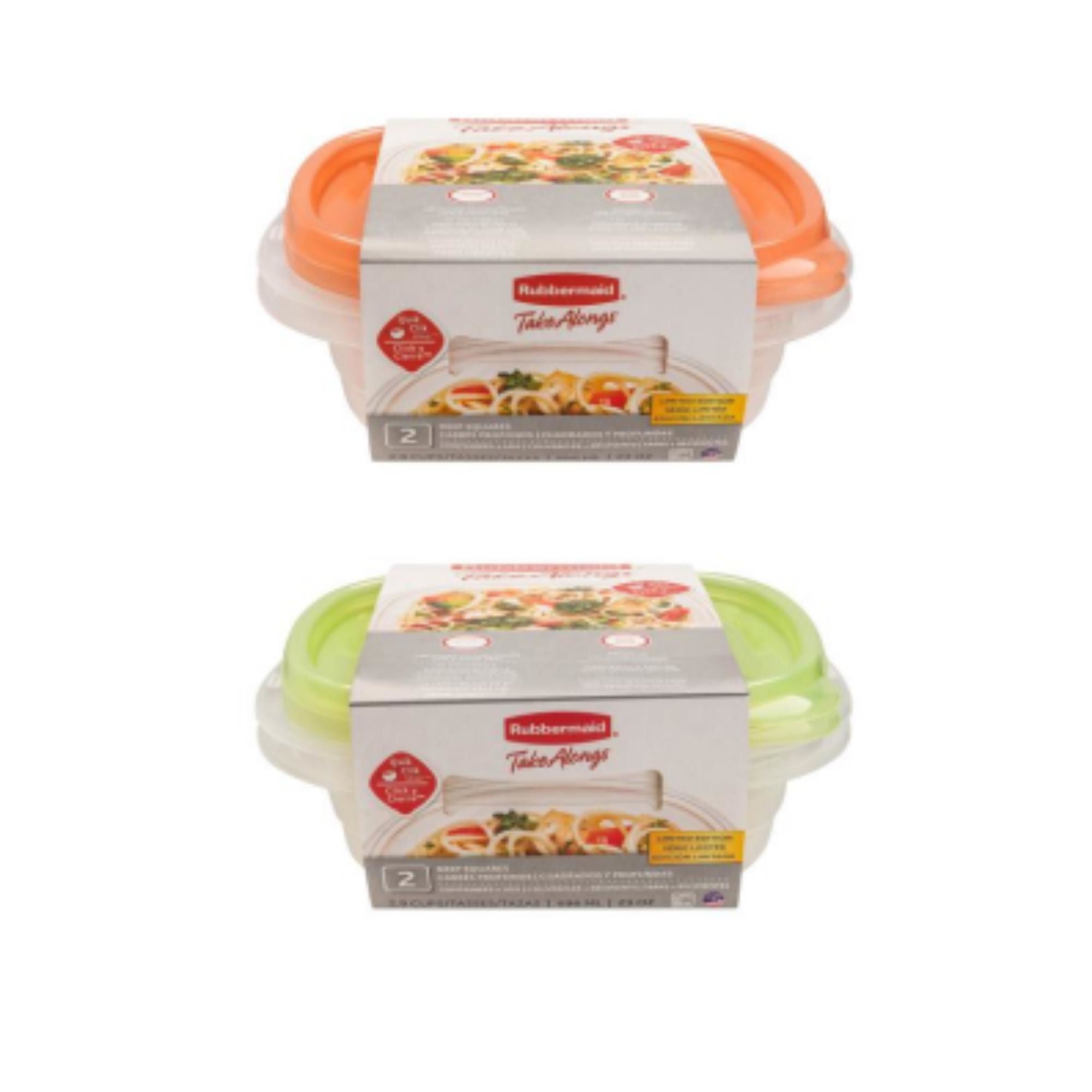 Rubbermaid - Set De Contenedor Cuadrados 669ml Plástico 4 Piezas Multicolor