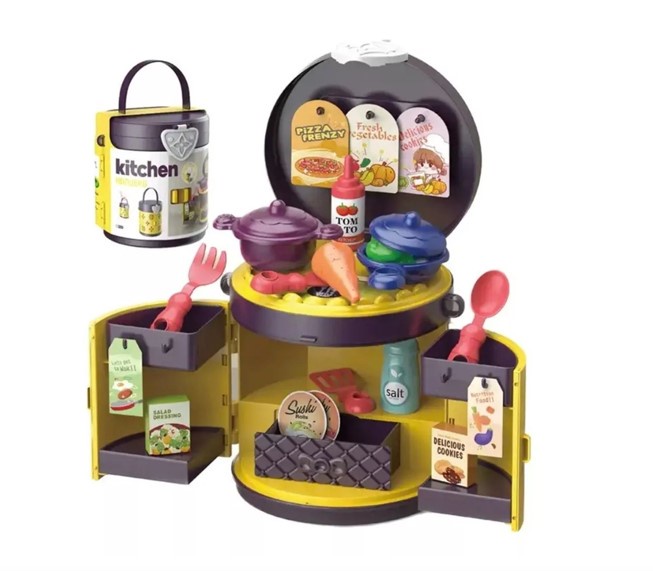 Genérico - Mini Maleta Bag Tocador Kitchen Cocina 25 Piezas Juguete Niñas