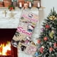 thumbnail image 1 of Sanrio Tema: Calcetines de Navidad, fino lino blanco para colgar en escaleras y chimenea, decoración navideña para el hogar, regalo de Navidad. 45cm × 32cm, 1 of 5