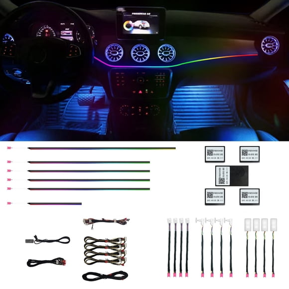 Luces interiores para auto HMYC 46 cm 18 en 1 LED RGB acrílico con control por app