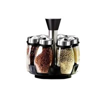 Crusec - Set 6 Organizador Especieros Condimentos Giratorio 360