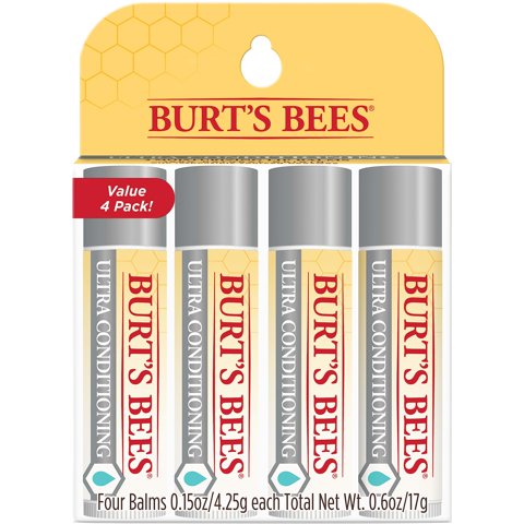 Bálsamo Labial Burt'S Bees Ultra Conditioning 100% Natural, Paquete De 4