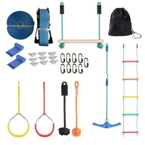 Auckland Outdoor - Juego Obstaculos Niño Carrera Entrenamiento 7 Ninja Warrior Multicolor
