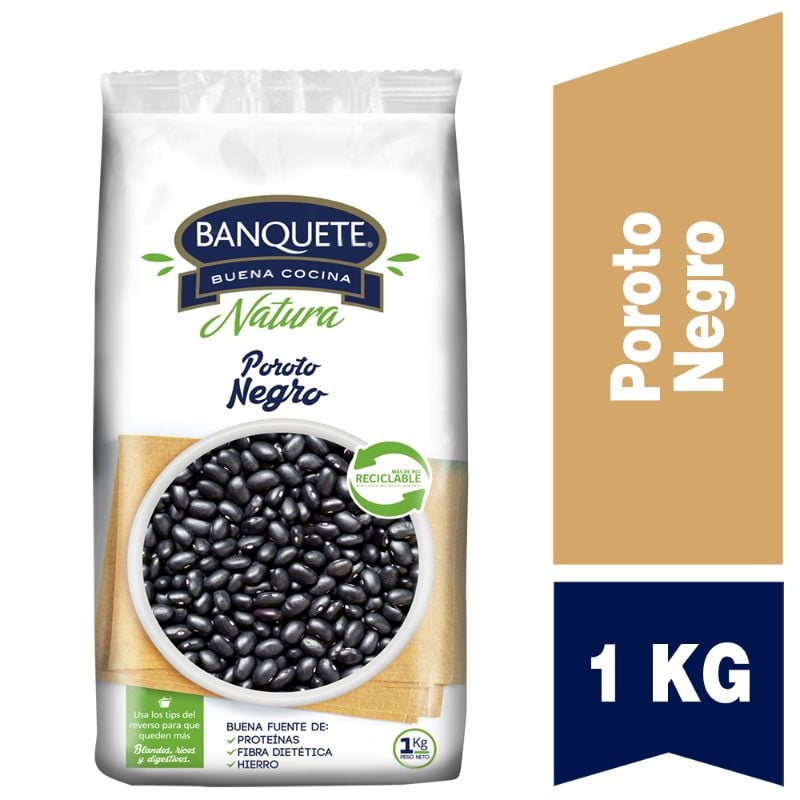 Poroto Negro Bolsa 1 Kg Banquete