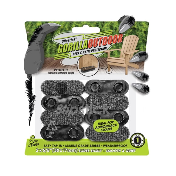 Protectores para patas de muebles Slipstick GorillaOutdoor, paquete de 8, 5 x 1,7 cm