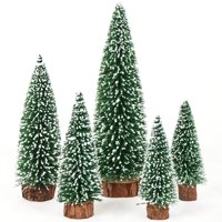 Aerwo - Cepillo Para Botellas Christmas Trees Aerowo Flocado Con Base De Madera, 5 Unidades