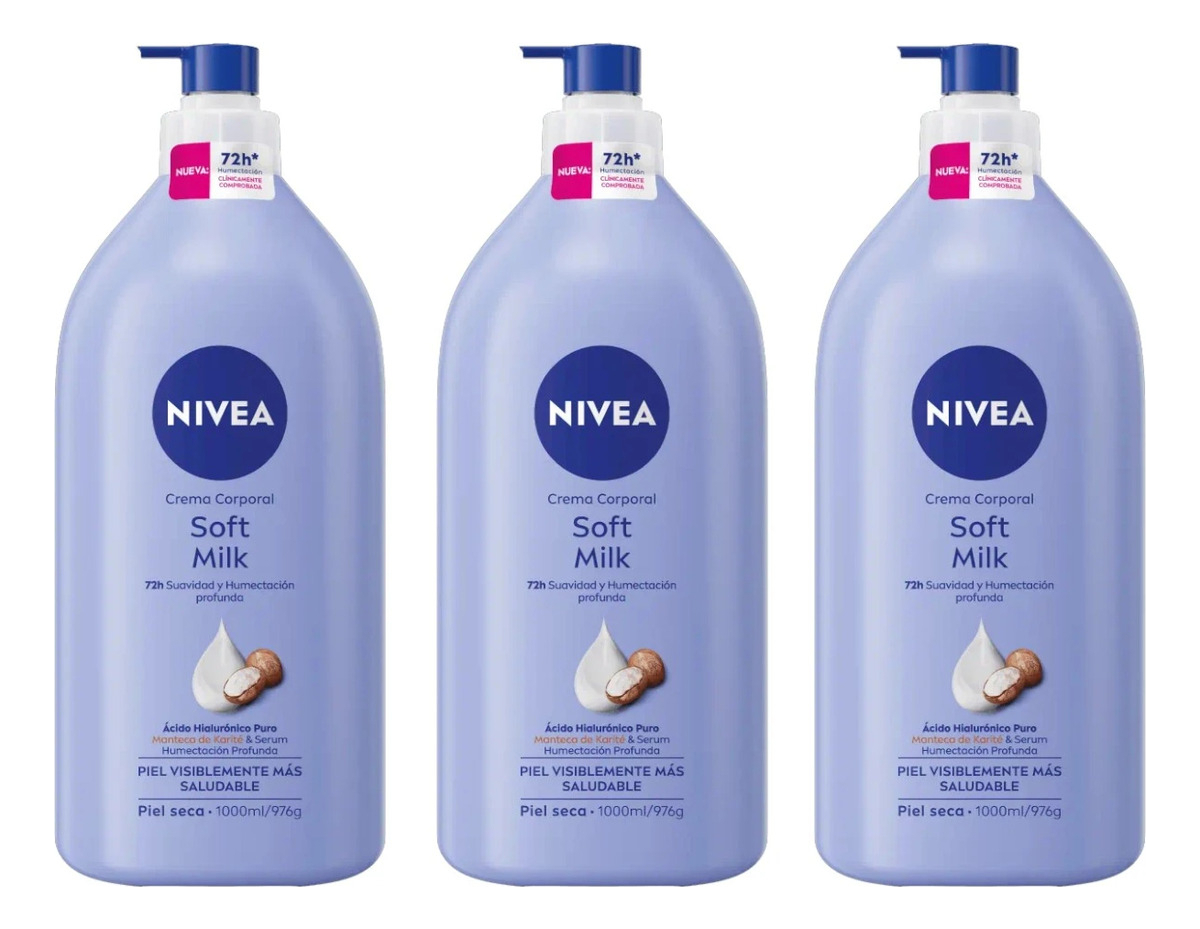 Nivea Crema Corporal Milk Pieles Extra Secas 1000Ml X3