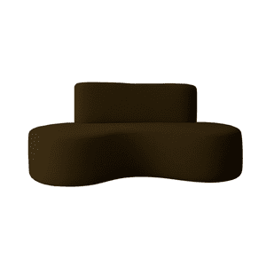 Mueblart - Sofá Curvo Moderno 3 Cuerpos Felpa Café
