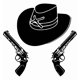 thumbnail image 1 of Decomural Cowboy Hat And Guns Wild West WS-32944, 1 of 2