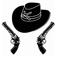 Rienda Libre Graphics - Decomural Cowboy Hat And Guns Wild West Ws-32944