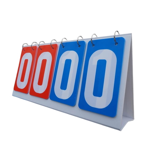 4 Dígitos Flip Score Board Juego Grande Para Pelota De Tenis Baloncesto Voleibol Rojo Azul