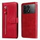 thumbnail image 1 of Funda con Cremallera para Xiaomi Poco X6 Pro, Carcasa Cartera de Cuero PU con Soporte y Tarjetero, 1 of 6
