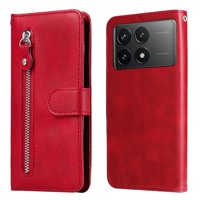 Gangxun - Funda Con Cremallera Para Xiaomi Poco X6 Pro, Carcasa Cartera De Cuero Pu Con Soporte Y Tarjetero