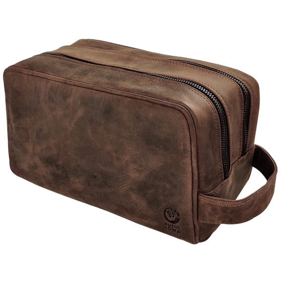 Neceser de viaje RUSTIC TOWN de piel de plena flor, kit Dopp
