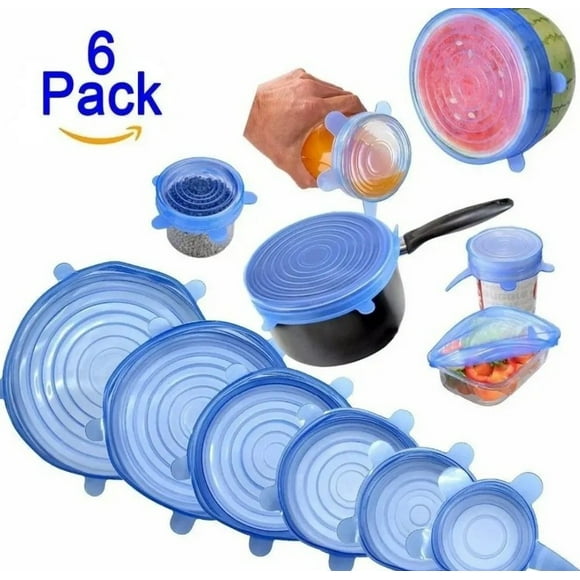 Set 6 tapas silicona alimentos frescos Colores