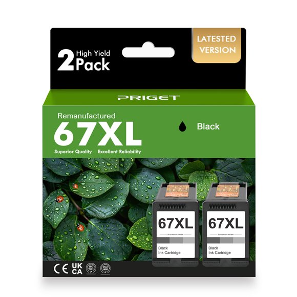 Cartucho de tinta negro PRIGET 67XL, 2 unidades, alto rendimiento
