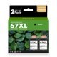 thumbnail image 1 of Cartucho de tinta negro PRIGET 67XL, 2 unidades, alto rendimiento, 1 of 6