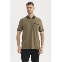 Fashionspark - Polera Hombre Cuello Polo Jacquard Verde Oliva