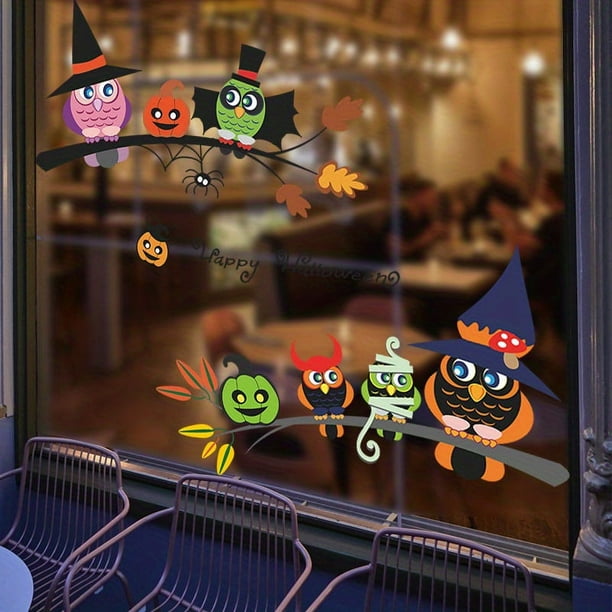 1pc, Cute Halloween Wall Decor - Bat, Pumpkin, Cat, and Owl Stickers for Room, Scene, Bedroom, Entrance, Kitchen, and Background Decor