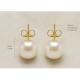thumbnail image 2 of Aros Perla 12mm Mujer Enchape Oro 18k Clásicos Elegantes, 2 of 3
