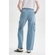 thumbnail image 3 of Jeans Mujer Cargo Calce Recto Azul - V, 3 of 4