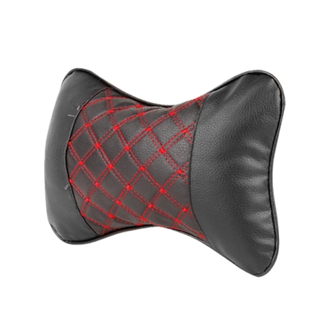 Ioensy - Coche Cuello Almohada Suave Pu Cuero Cómodo Moda Para Conducir Niños Negro