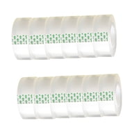 Cinta Adhesiva Transparente Wukaka, Paquete De 12 Unidades, 3/4 X 25,6 M