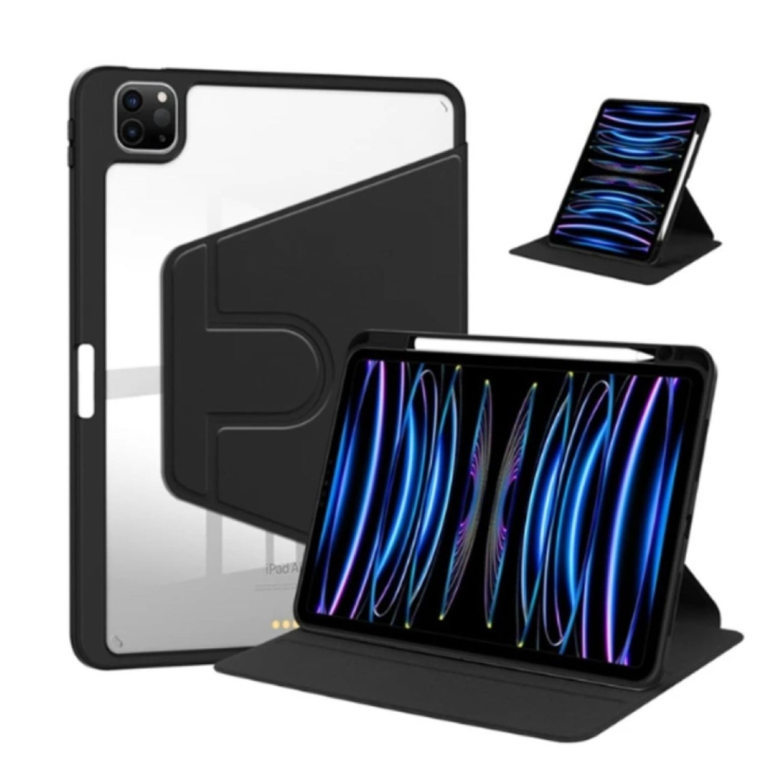 Mar Cases - Carcasa Smart Cover Clear 360 Para Ipad Air 11 M3 2025 Negro