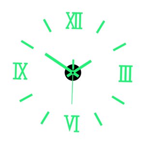 Magideal - Relojes De Cuarzo Diy Que No Hacen Tictac Que Brillan En La Oscuridad Reloj De Pared Luminoso Silencioso Moderno Pegatinas Para El Baño Del Hotel Sala