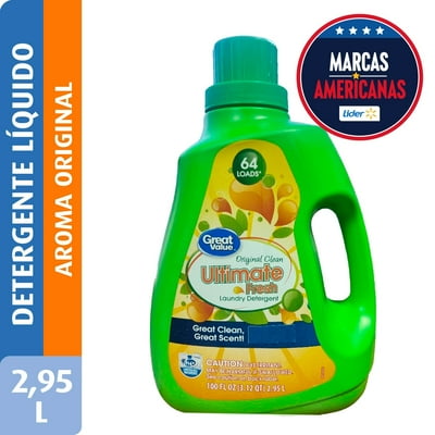 Detergente Líquido Aroma Original Botella 2,95 L Great Value