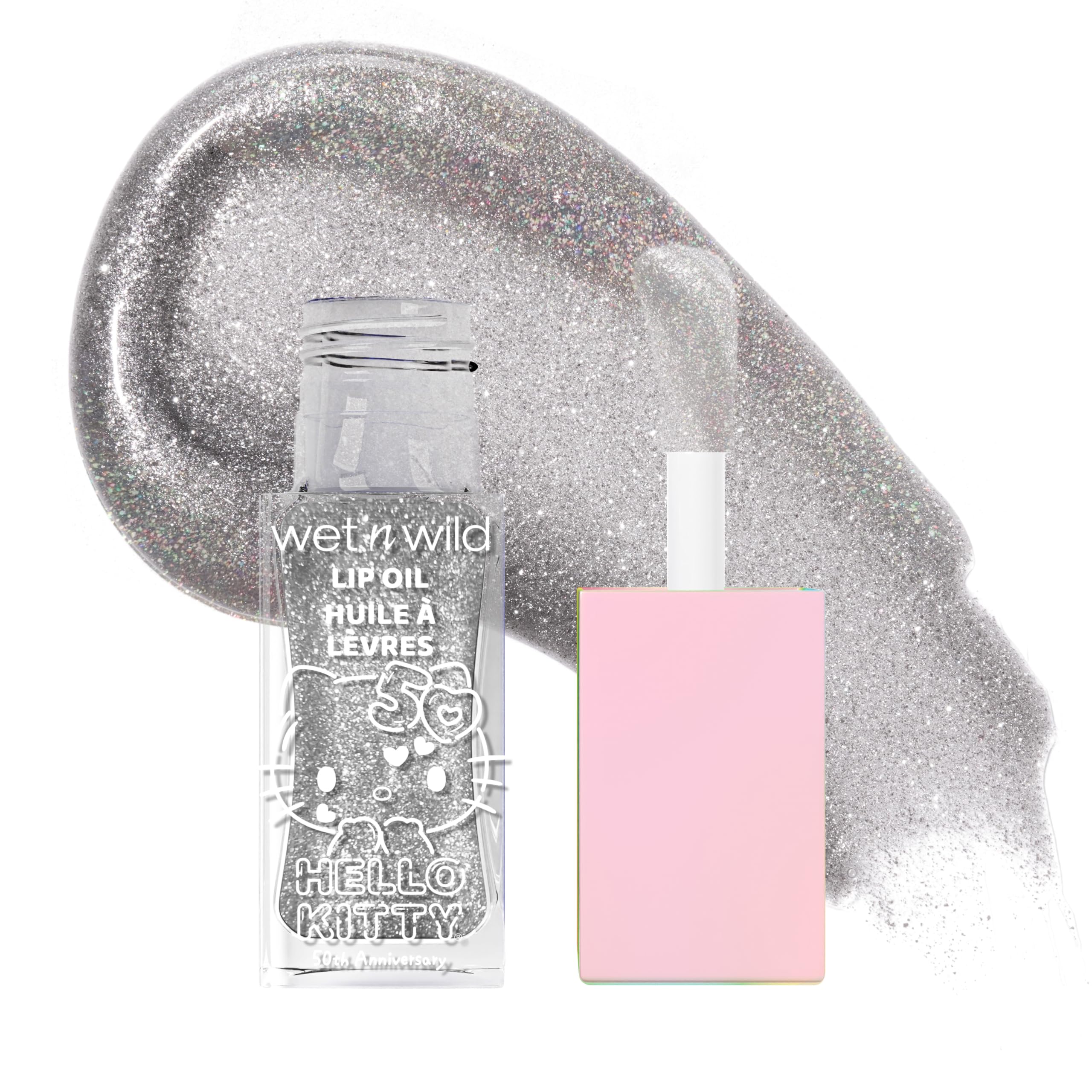 Wet N Wild - Aceite Labial Con Purpurina, Húmedo Y Salvaje, Con Infusión De Aceite Hello Kitty, 10 G