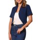 thumbnail image 4 of INSPIRE CHIC Blazer de Trabajo para Mujer sin Cuello con Solapa Abierta Chaqueta Corta M Azul Oscuro, 4 of 6