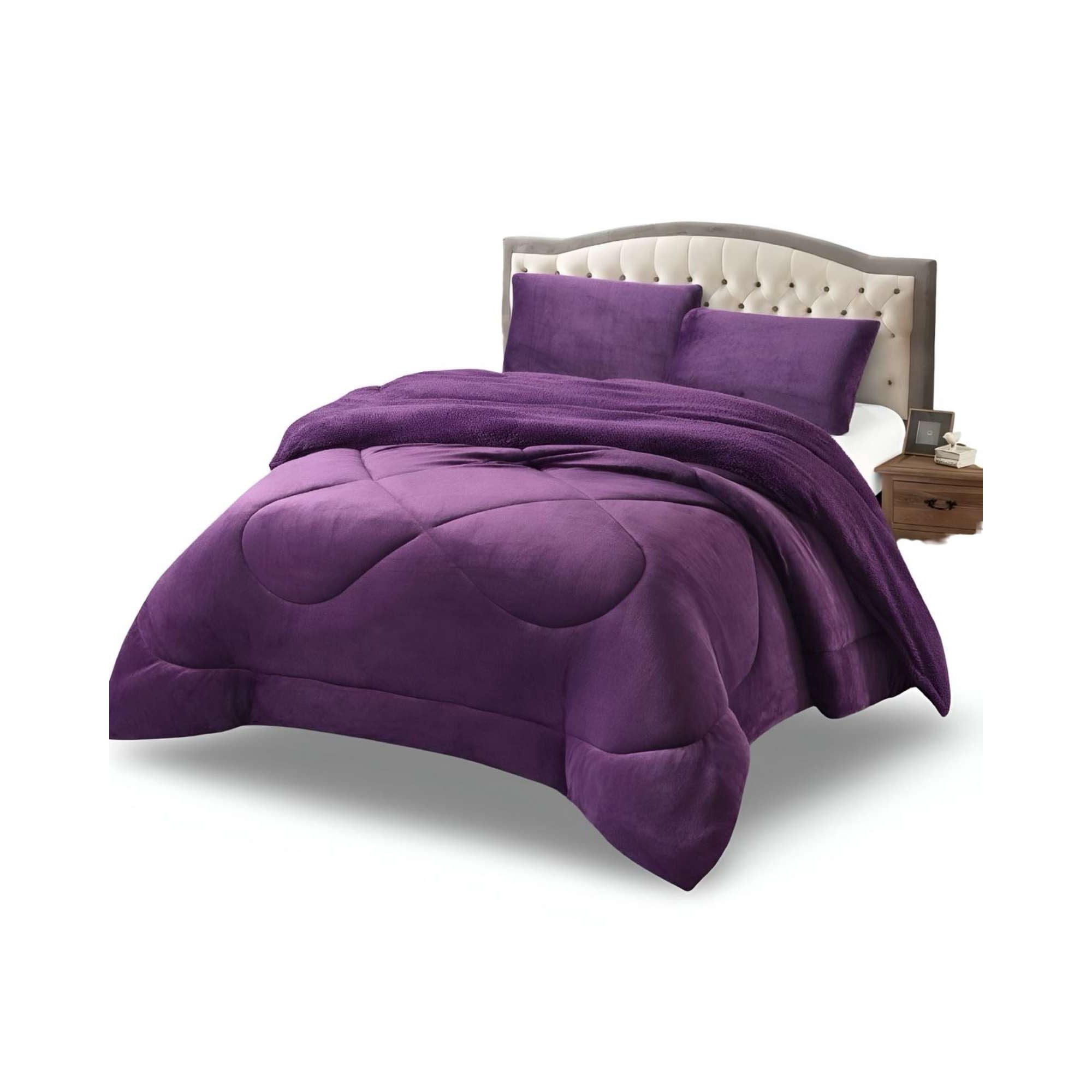 Imac Hogar - Cubrecama Plush Con Chiporro Acolchado Liso King