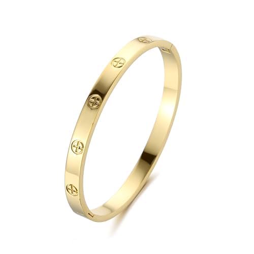Pulsera YCSLYW de acero inoxidable con cristal de circonio para mujer