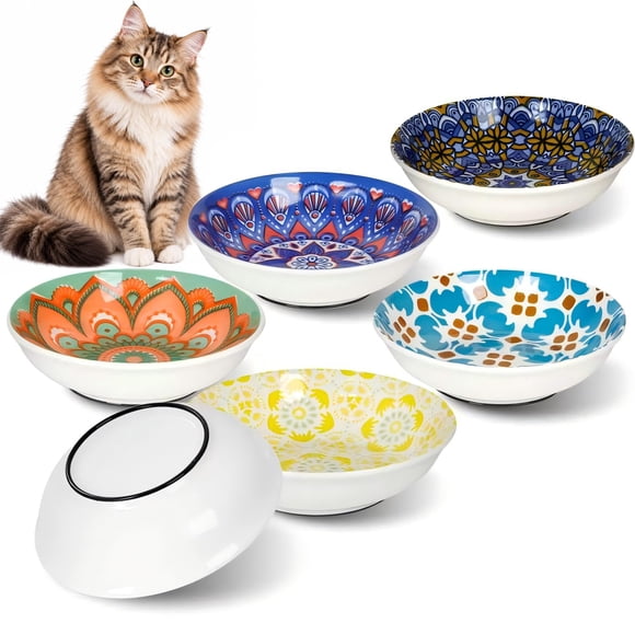 Tazones para gato HAPPY KIT juego de 6 de 14,5 cm antideslizante