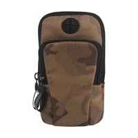 Magideal - Bolsa Para El Brazo Al Aire Libre Soporte Para Teléfono, Bolsa Durable Unisex Banda Para El Brazo Bolsillos Dobles Estuche Liviano Brazalete Deportivo Marrón