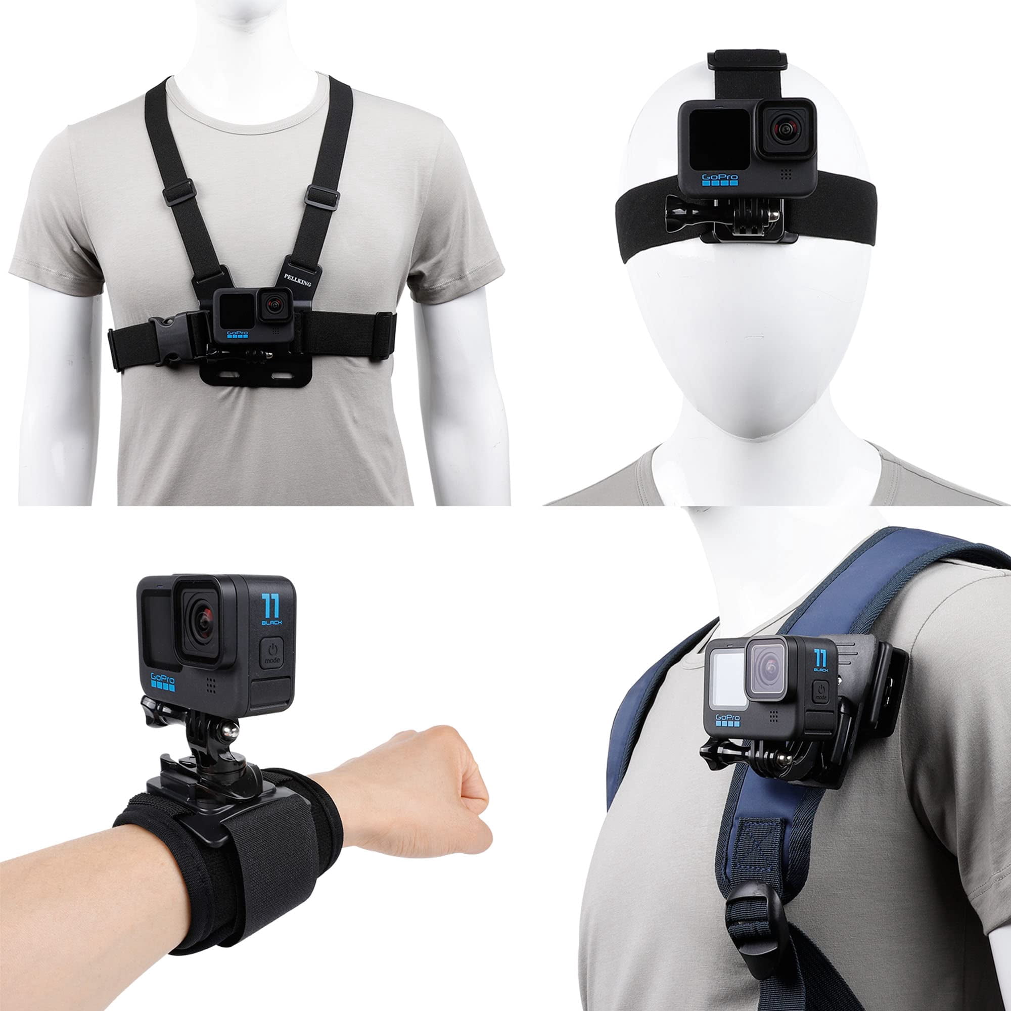 Set De Accesorios Para Gopro Hero 13/12/11/10/9/8/7/6/5/4 - Pellking