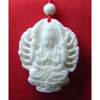 Feng Shui Import - Collar De Piedra Preciosa De Coral Blanco Importado De Feng Shui Kwan Yin