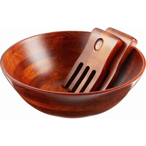 Set de ensaladeras Lipper International Cherry Wood con manecillas para ensalada