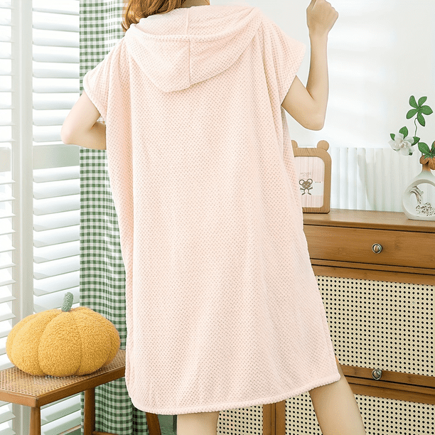 1pc Super Absorbent Hooded Bathrobe for Women - Perfect for Shower, Spa, and Bath - Includes Hat and Big Bath Towel