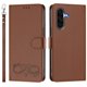 thumbnail image 2 of Funda de Cuero Tipo Billetera para Samsung Galaxy A17 / A26 5G 6.7", con Tarjetero, Correa para Muñeca, Soporte a Prueba de Golpes con Relieve de Patrón Feliz, Funda para Teléfono, Marrón, 2 of 8