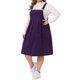 thumbnail image 4 of Agnes Orinda Disfraces de Halloween para Mujeres Tallas Grandes Vestido Pichi de Pana con Pliegues en Línea A con Bolsillos y Tirantes Ajustables 3X Púrpura Oscuro, 4 of 8