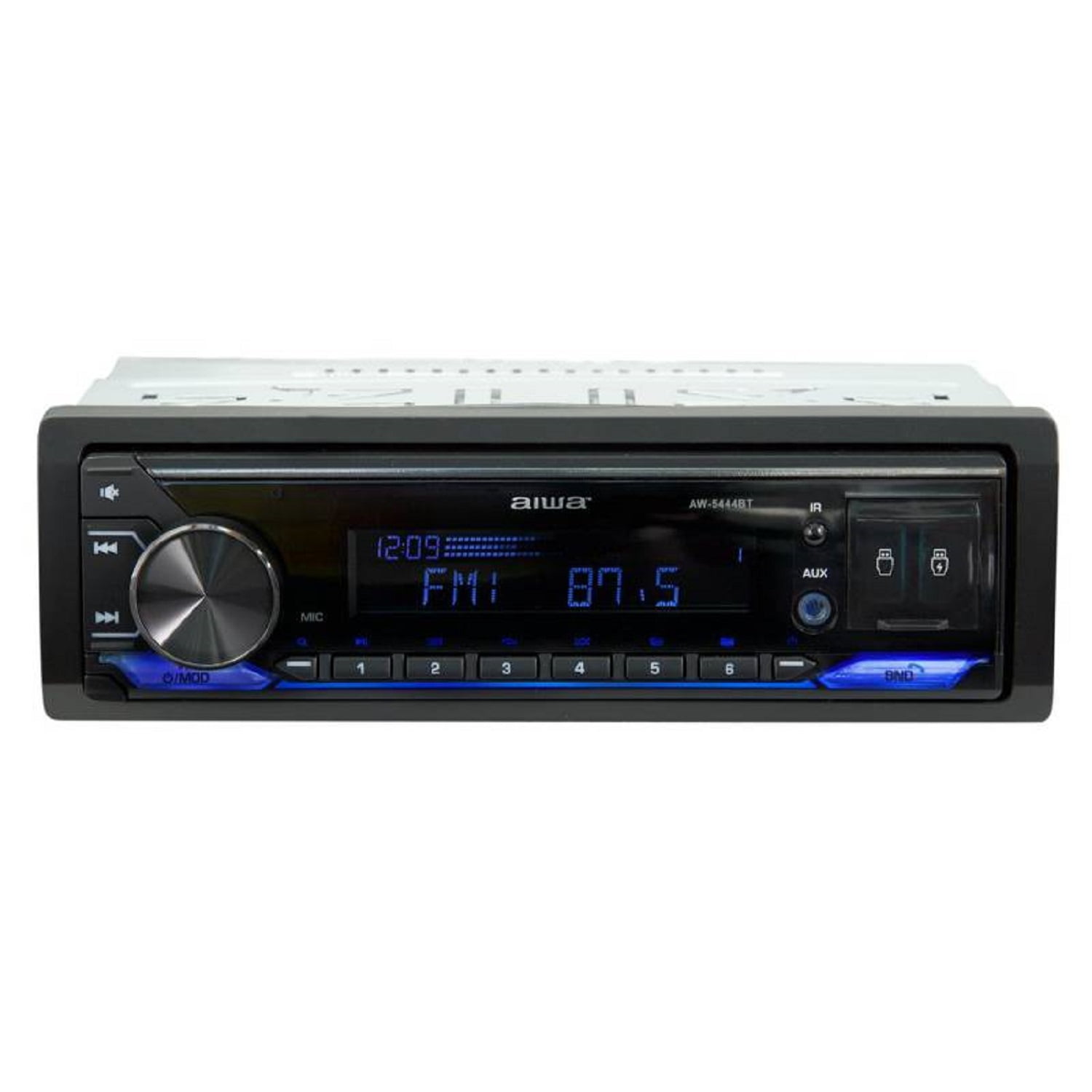 Aiwa - Radio 1 Din Usb Sd Aux Fm Am Control Bluetooth Aw5444bt
