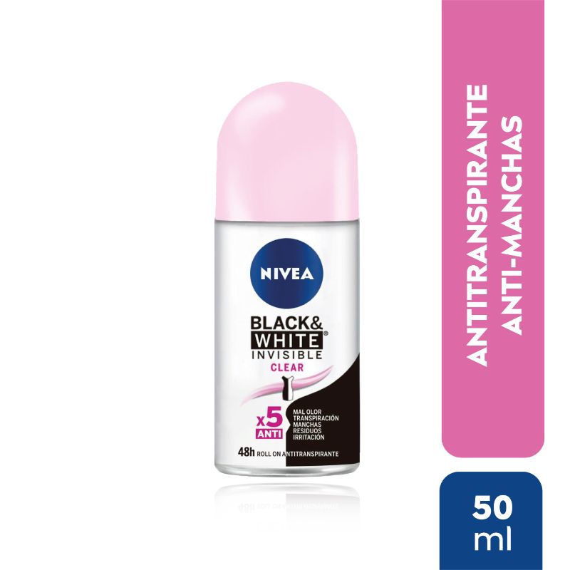 Nivea - Desodorante Roll On Invisible Black & White Clear