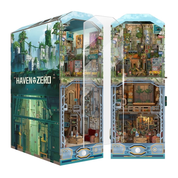 Kit Book Nook Tonecheer Haven Zero con tapa antipolvo y LED