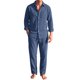 thumbnail image 1 of INSPIRE CHIC Conjunto de 2 Piezas de Lino Camisa de Manga Larga Pantalones con Cordón L Azul Oscuro, 1 of 5