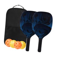 Magideal - Juego De Paletas De Pickleball Profesional Con 4 Pelotas, 2 Raquetas De Agarre Cómodo Y Bolsa De Almacenamiento Portátil Para Hombres, Mujeres, Niños,