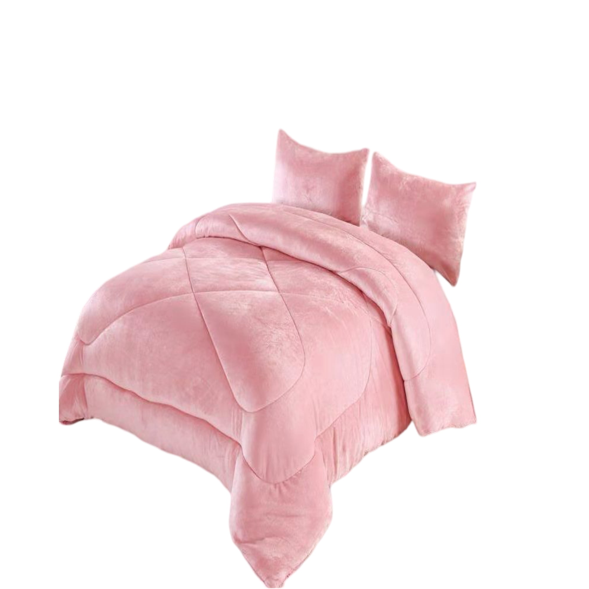 Genérico - Plumon De Invierno 2 Plazas Rosado