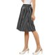thumbnail image 4 of INSPIRE CHIC Falda de Mujer a Rayas con Cintura Alta Elástica y Botones al Frente, Falda Midi en Línea A XS Negro, 4 of 8